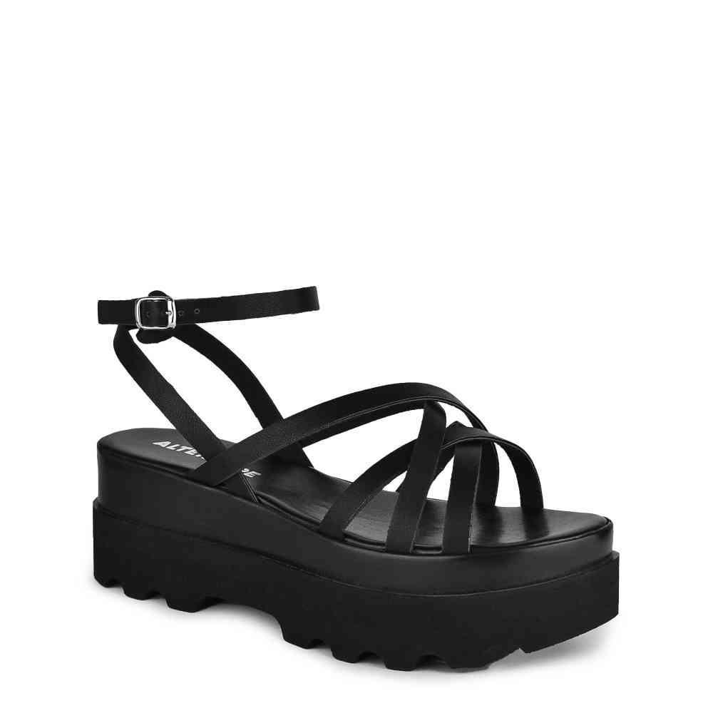 Altercore - Dolo Plateausandalen - Schwarz